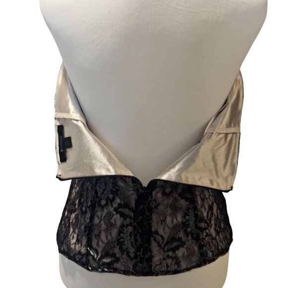 Express Women’s Lace Black Top M Lacecore Coquette Romantic Core Whimsygoth - Picture 7 of 13